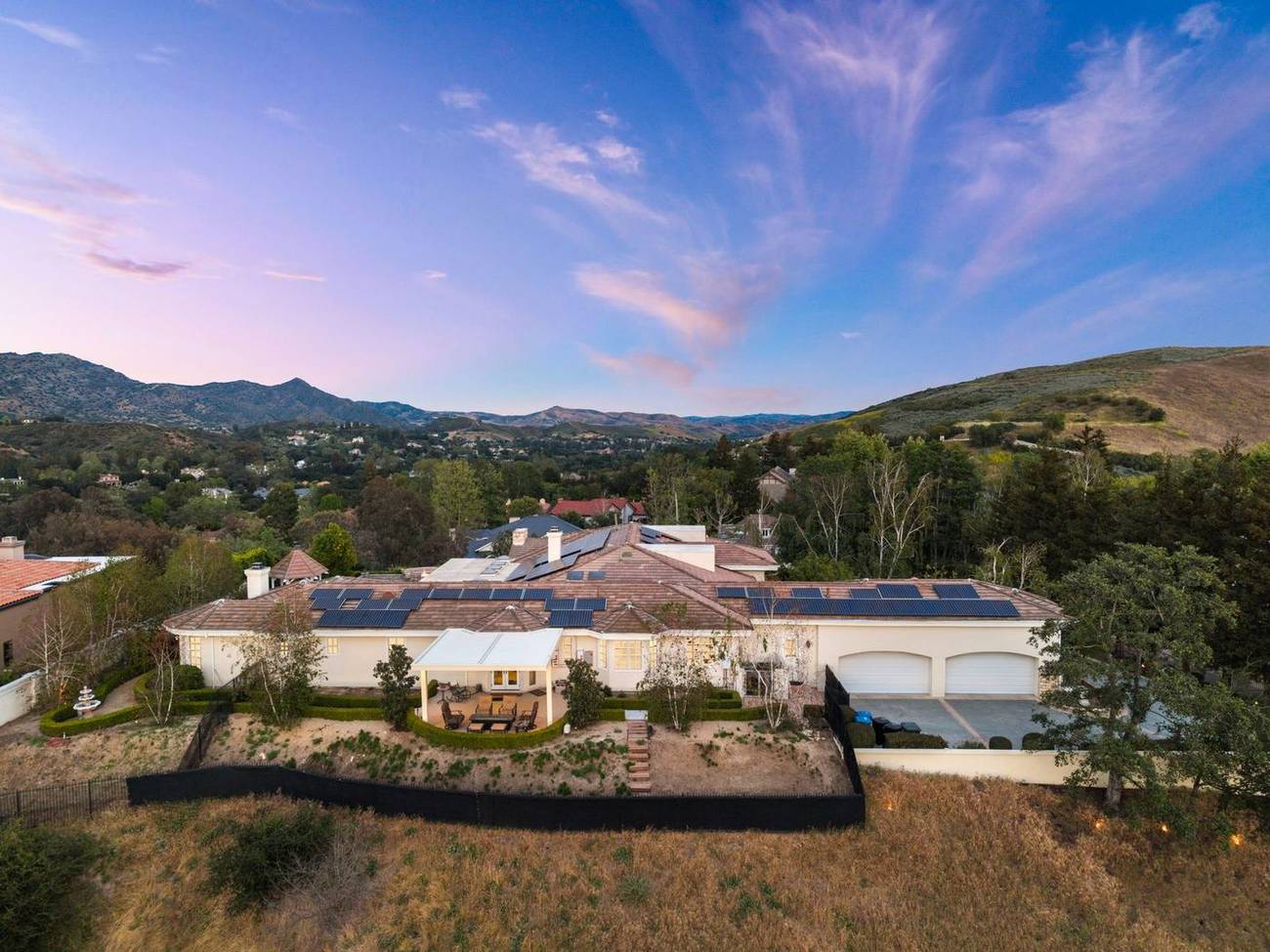 1403 Kingsboro Court — sunset aerial